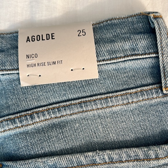 NWT AGOLDE Nico High Rise Slim Fit Denim Jeans in Embark - Picture 7 of 8